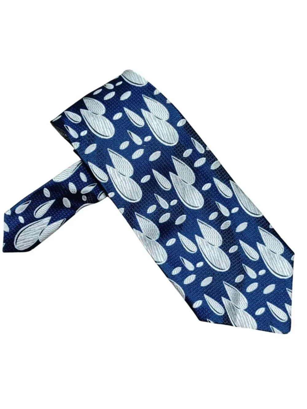 Van Gogh by Bertoni Necktie Blue Silver Raindrop Vintage 90s Novelty Retro Tie